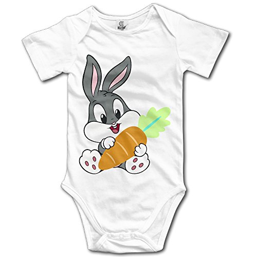 Nzm Onesies Baby Looney Tunes Baby Girls/Boys Short Sleeve Bodysuit White