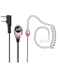 Walkie Talkie auricular MIC 1 pin 2Pin Auricular Tubo Acústico Radio de dos vías micrófono con PTT micrófono para walkie talkie auricular tubo acústico micrófono Rosado