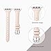 Secbolt Leather Compatible with Apple Watch Band 42mm 44mm Iwatch SE Series 6 5 4 3 2 1 Slim Replacement Retro Wristband Strap Iwatch Stainless Steel Buckle, Beige