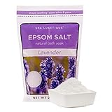 Spa Luxetique Premium Foot Soak 32oz (2-Lbs) Epsom Salt with Lavender Essential Oils & Vitamin E, Refreshes Feet and Toenails, Relieve Tension & Stress, Relax Your Body & Mind Really