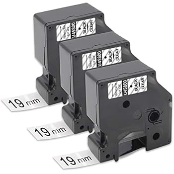 Amazon.com : Unismar Replacement with DYMO 45800 19mm Black on Clear ...