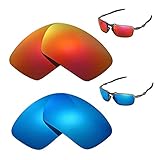 Walleva Polarized Fire Red + Ice Blue Replacement Lenses Oakley Badman Sunglasses