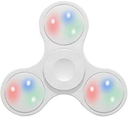 Sportrodo Fidget Spinner Toy Stress Reducer Light Up Switch Control - White