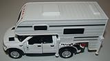 White 6-inch 2013 Ford F-150 SVT Raptor SuperCrew Camper 1/46 Scale with Pullback Action