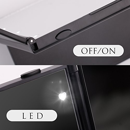 image for DUcare Lighted Tri-Fold Travel Makeup Mirror Folding Illuminating with