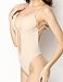 HOLYSNOW Women Plunging Deep V-Neck Strapless Backless Bodysuit for Wedding Beige