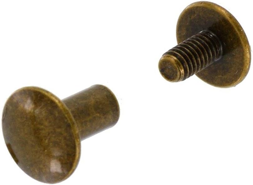 CS7700 Chicago Screws, 3/8" Post, Antique Brass, Solid Brass-LL (50 per Bag)