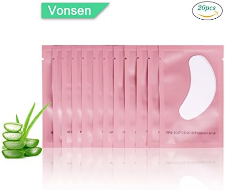 20 Pairs Set, Under Eye Pads, Comfy and Cool Under Eye Patches Gel Pad for Eyelash Extensions Eye Mask Beauty Tool (Pink)