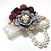 Wedding Bridal Wrist Corsage Graduation Party Wrist Corsage Bridesmaid Wrist Flower Corsage Flowers for Wedding (Wine Red)