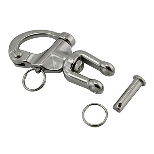 NRC&XRC Pair 2-3/4in(70mm) Jaw Swivel Snap Shackle 316 Stainless Steel for Sailboat Spinnaker Halyard &Diving - Thumbnail 5