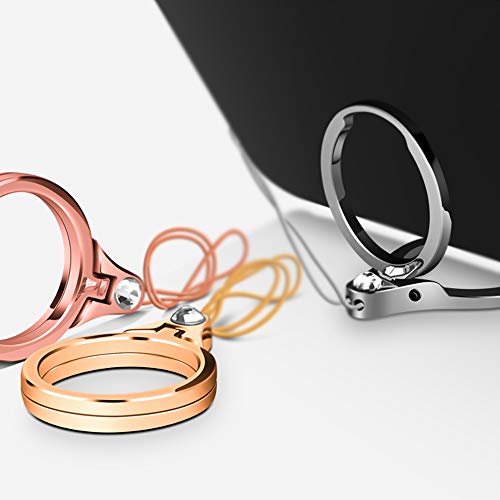 MXRS Cellphone Ring Stand Holder Lanyard 4 Pack Universal 2 in 1 Finger Ring Hand Wrist Strap Metal Stand Kickstand Finger Loop Grip for Cellphone, Phone Case, Camera and USB Drives