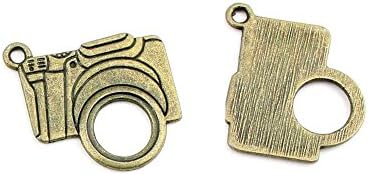 210pcs Jewelry Making Charms Jewellery Charme Antique Bronze Tone Fashion Finding for Necklace Bracelet Pendant Crafting Earrings TD090 SLR Camera