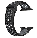 top4cus 38mm Soft Silicone Replacement Sport Strap iWatch Band for Apple Watch 38mm Edition & Sport & Apple watch NIKE Series 1 and Series 2 - Small/Medium - Nike Regular Black/Cool Gray