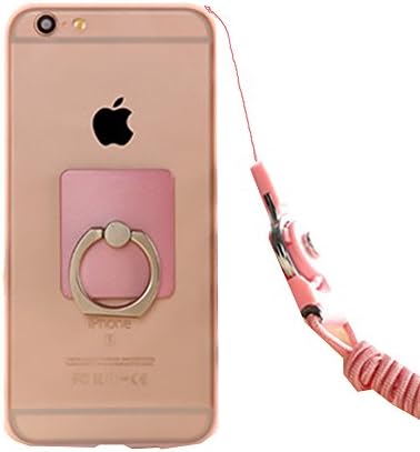 Anti-drop Protection Shell Case with Adjustable Detachable Neck Lanyard Hanging Neck Strap Lanyard and Ring Holder for Iphone (Pink for 6 plus/6s plus)