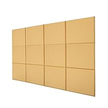 Paquete de 12 paneles acústicos de absorción de sonido de fibra de vidrio para celdas de pared, Amarillo claro