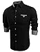 Hasuit Men's Classic Slim Fit Fashion Long Sleeve Dress Shirt Casual Shirts