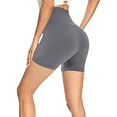 GAYHAY High Waisted Biker Shorts Women - 8"/5"/3" inches Soft Tummy Control Shorts for Workout, Gym, Yoga, Running Dark Grey