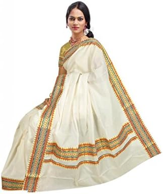 Atex Cotton Saree with Blouse (5177_Ivory)