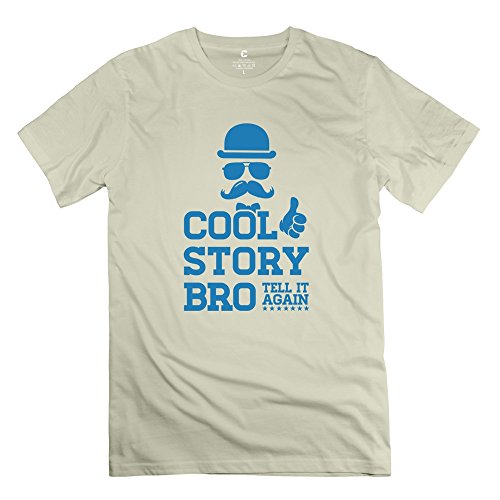Tianbang Men's Tee Like USA America American Cool Story Bro Boss Size XS Natural