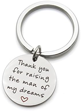 Thank You for Raising The Man of My Dreams Mother in Law Wedding Mother Groom Stainless Steel Keychain Key Ring