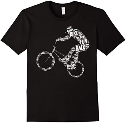 Mens BMX Shirt: Words Terms Vocabulary Bike Rider Gift T-Shirt XL Black