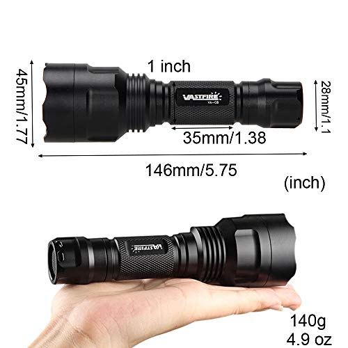 Green Light AR 15 Flashlight with Pressure Switch and Picatinny Rail Mount use with Night Vision Goggles Scope together Hunting Hog Predator