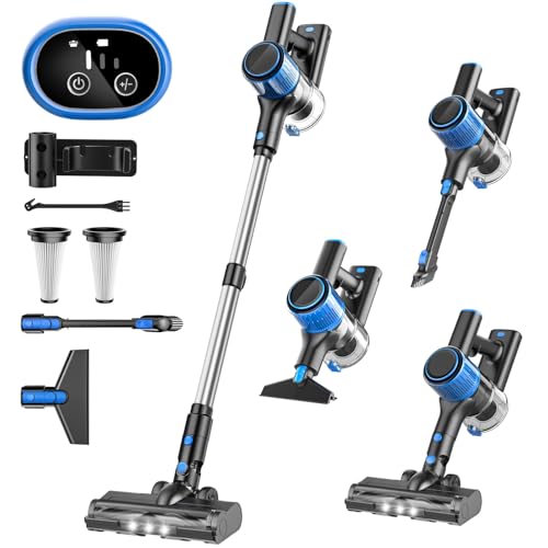 SINCHEREU A27B Cordless Vacuum Cleaner, 8-in-1 Powerful Suction Stick Vacuum, 40Mins Runtime Detachable Battery, 3 Power Modes & LED Display, Ideal for Home, Car, Hard Floor, Carpet, Pet Hair