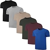 6 Pack Boys Youth Kids Mesh Athletic Quick Dry T Shirts Short Sleeve Moisture Wicking Tee Shirts Active Tops (Age 4-18)