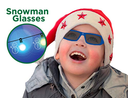 Holiday Specs Plastic 3D GLASSES- Holographic glasses, Look through Glasses at your Holiday Lights and see Snowmen Appear before your Eyes!