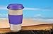 14 OZ 100% Organic Reusuable Travel Mug Purple TO GO coffee cup Biodegradable BPA Free FDA approved Leak proof silicone and heat resistant grip