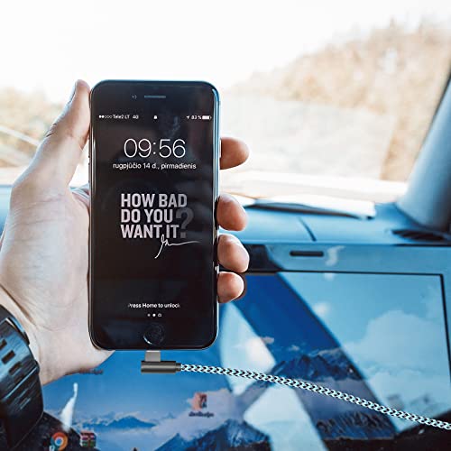 iPhone Charger Cord 10 ft Lightning Cable 90 Degree 3 Pack iPhone Charging Cable Long iPhone 11 Charger 10ft [Apple Certified] Nylon Braided for 13 mini/13/12/11 Pro MAX/XR/XS/8/7/Plus/6S/SE/iPad