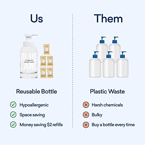 BLUELAND Foaming Hand Soap Refills 10 Pack Tablets, Iris Agave Scent