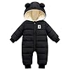 AUBIG Sneeuwpak voor baby’s, winteroverall met capuchon, verdikte warme pyjama voor jongens en meisjes, speelpak voor 0…