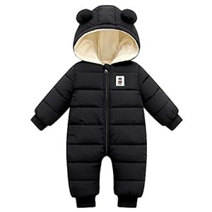 AUBIG Sneeuwpak voor baby’s, winteroverall met capuchon, verdikte warme pyjama voor jongens en meisjes, speelpak voor 0…