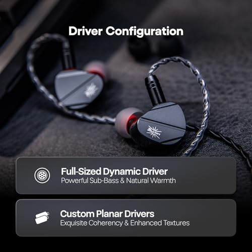 Linsoul Kiwi Ears Canta In-Ear Earphones, Hybrid 1DD+2Planar Earphones, Gaming Headphones, Wired HiFi Earphones, with Detachable IEM Cable for Audiophile Musician