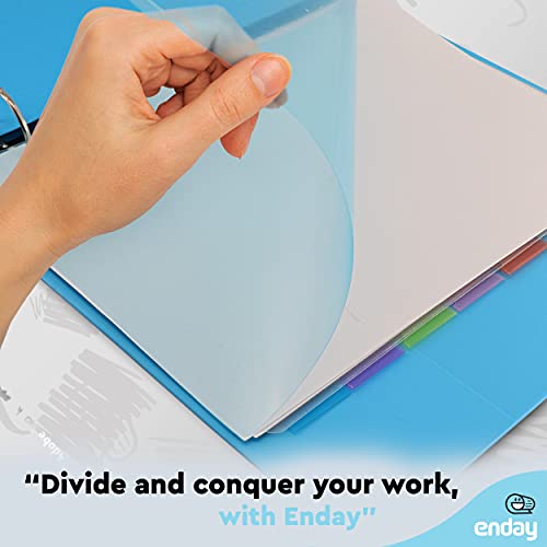 8 Dividers for 3 Ring Binder Standard Index Folder Dividers, Plastic