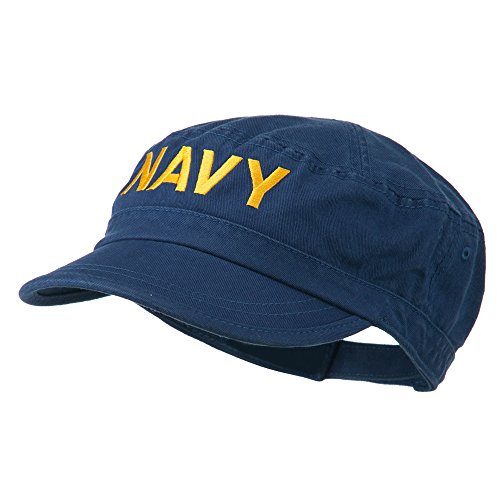 Navy Embroidered Enzyme Army Cap - Navy