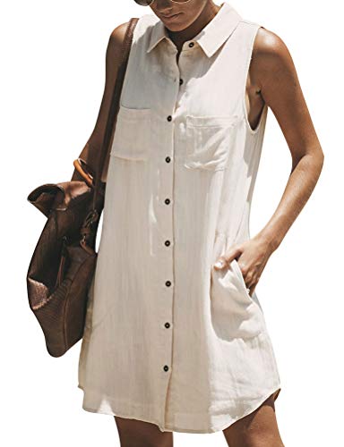 Sleeveless button up dress Outlet