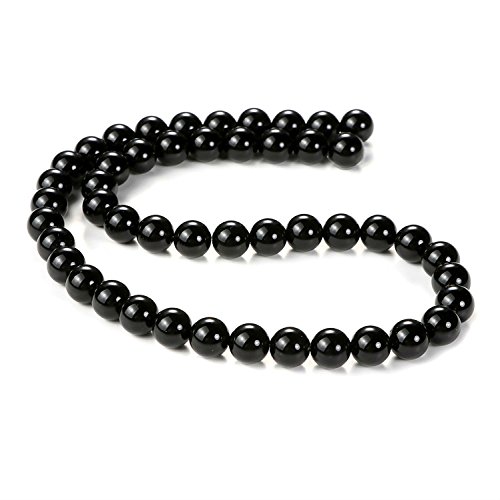 10mm Natural Black Onyx Beads Round Gemstone Loose Beads for Jewelry Making (38-40pcs/strand)