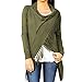 Phoenix Womens Long Sleeve Wrapped Cardigan Asymmetric Tassel Knit Poncho Cloak