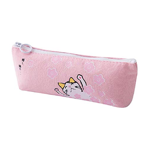 Boddenly Canvas Pencil Case Student Stationery Pouch Bag Office Storage Organizer Coin Pouch Cosmetic Bag, Pencil Cases Pouch Bag with Zipper, Cute Simple Pencil Pouches, Makeup Pouch, Cosmetic Bag