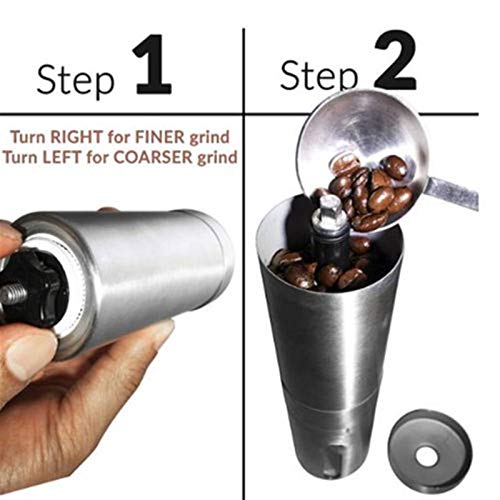 HEQIE-YONGP Elektrische Kornmühlenschleifer Keramikgrün-Handbuch-Kaffeemühle tragbare Handkurbel-Edelstahlkaffee-Mühle… – Bild 3