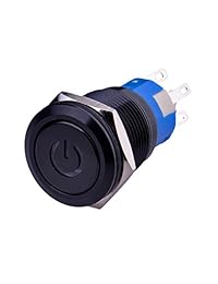 Interruptor metálico de pulsador con enclavamiento Ulincos U19C1, 19mm, Rojo