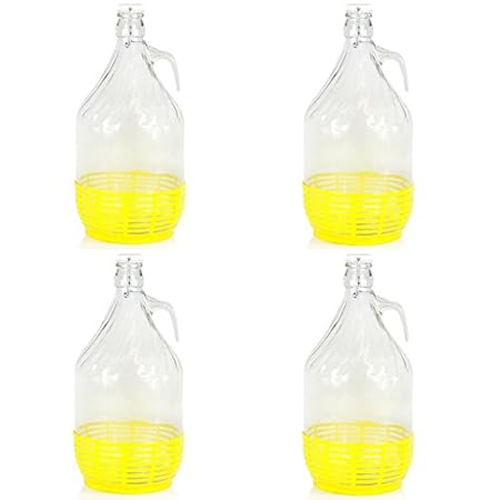 4 x 5L Weinballon Glasballon gut schließbarer Bügelverschluss Glasflasche