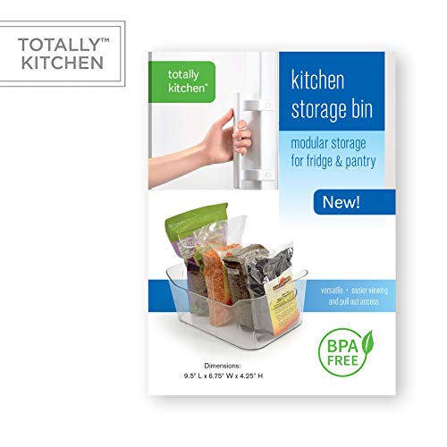 Totally Kitchen Clear Plastic Storage Bins with Handles Durable