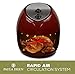 Paula Deen 9.5 QT (1700 Watt) Family-Sized Air Fryer, Rapid Air Circulation System, Single Basket System, Ceramic Non-Stick Coating, Simple Knob Controls, 50 Recipes, 1-Year Warranty (Merlot)