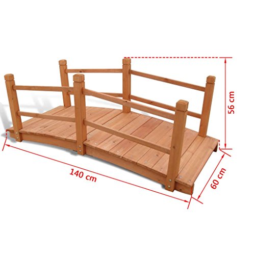 Unfade Memory Romantic Wooden Garden Bridge Decorative Pond Bridge for Backyard ' 7" x 1' 12" x 1' 10" - Thumbnail 2