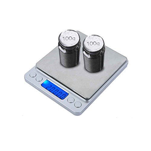 MuLuo WH-I2000 300g/500g x 0.01g 2000g x 0.1g Digital Platform Jewelry Scales High Accuracy Electronic Kitchen Scale with 2 Tray