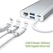 USB C Hub, OMARS 6 in 1 Type C Hub Dock with HDMI 4K, VGA, 2 USB 3.0, 1000M Ethernet, USB Type C Charging Port, Compatible with MacBook Pro 2015/2016/2017, Chromebook and More USB C Devices - Silver
