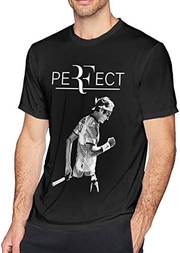 YYonet Mens Particular Roger Federer Tshirt Black